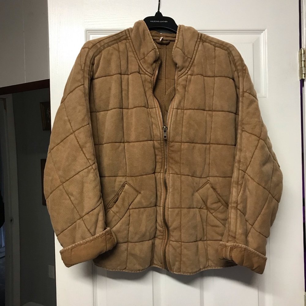 Free People Quilted Dolman Jacket Toasted Chestnut